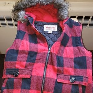 Massimo Supply Hooded Plaid Winter Vest